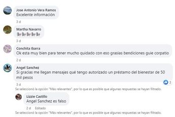 Usuarios Facebook Banco Bienestar