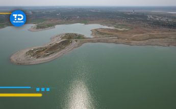 Surgen islotes en la presa El Cuchillo por bajo almacenamiento de agua. | Omar Benavides