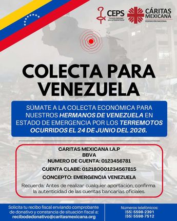 Organizaciones como Cáritas Mexicana y la comunidad Amistades SLW en Saltillo reciben apoyo para los afectados en Venezuela.