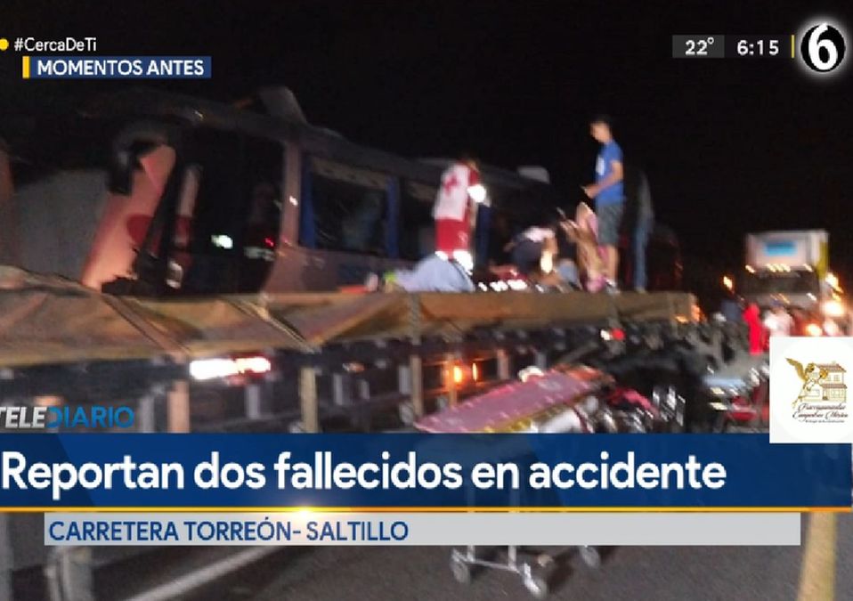 Dos personas mueren en accidente en carretera a Saltillo