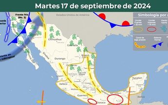 Clima México martes 17 de septiembre