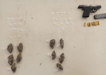 Drogas y arma encontradas a los detenidos. | Cortesía