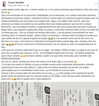 Publicación de joven en Monterrey tras acudir a Cervecería Chapultepec. | Especial