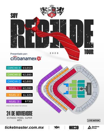 Precios para concierto de RBD en Monterrey / Cortesía