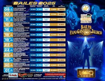 Estos son los precios de boletos para toda la cartelera de La Expo Ganadera Jalisco 2025 | Facebook Expo Ganadera Bailes Jalisco