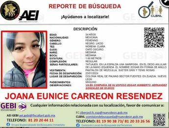 Reporte de búsqueda de Joana. | Cortesía
