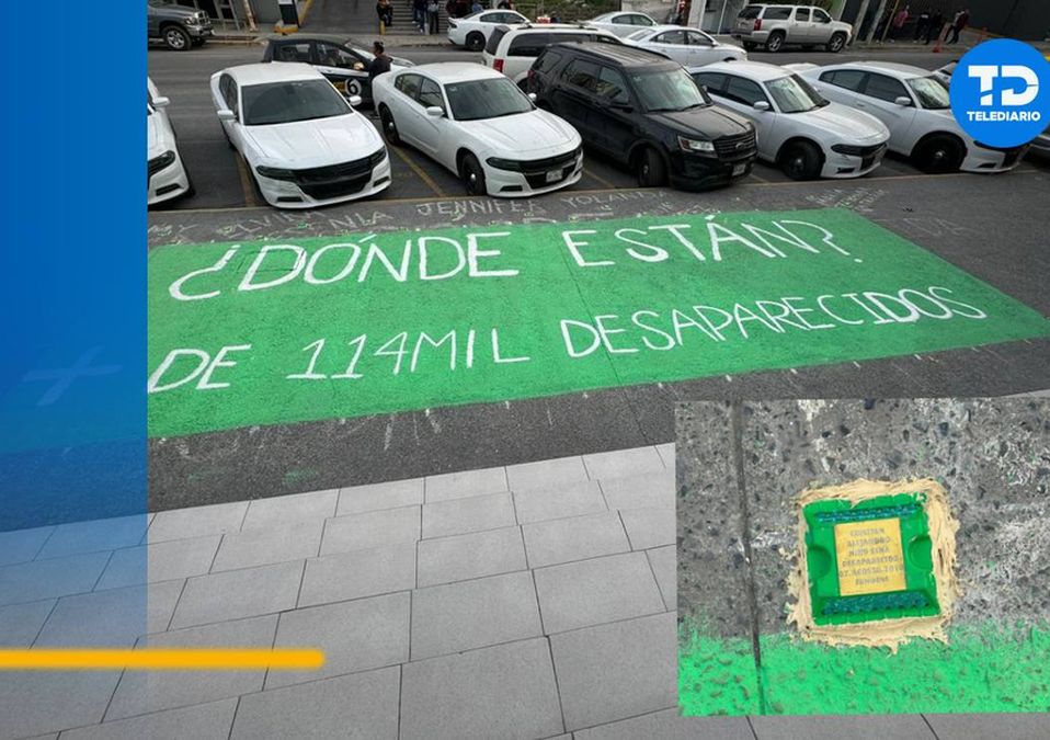 Colectivo reinstala nombres de desaparecidos en Fiscalía de Nuevo León. | Marcela Cuevas