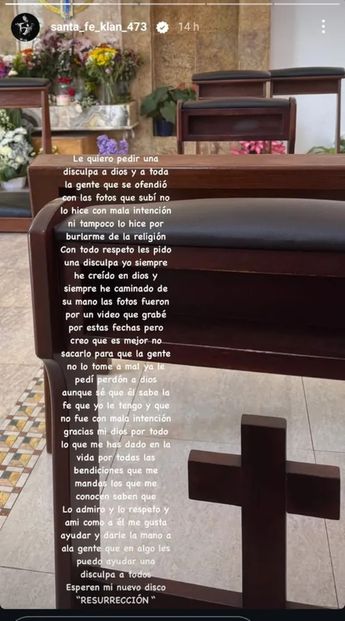 Santa Fe Klan pidió disculpas públicas a través de su cuenta de Instagram. Foto: Especial.