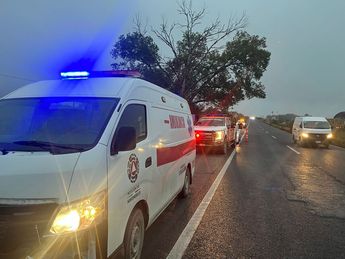 Movilización de cuerpos de auxilio en el accidente carretero en Montemorelos, Nuevo León. | Martha Zamora