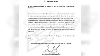 La SEP informó que por disposición del gobernador Alejandro Armenta se suspenden clases el 12 de diciembre | Especial