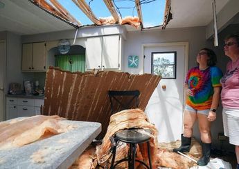 Una de las casas destrozadas tras el huracán Ian en Charlotte Harbor, Florida, el 29 de septiembre de 2022 / AFP