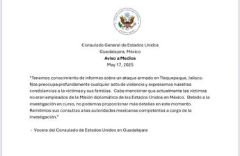 Comunicado por parte de la embajada de Estados Unidos en Guadalajara | Especial