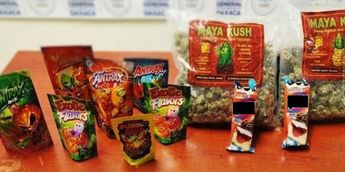 Empaques de dulces como gomitas, chocolates y chicles eran utilizados para disfrazar distintas drogas y ponerlas a la venta / Fiscalía de Oaxaca