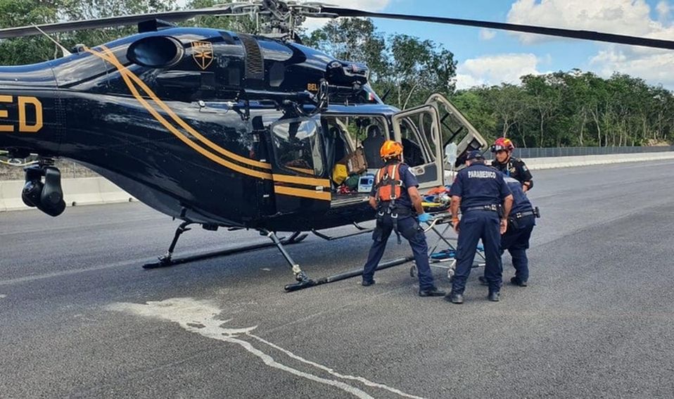 Los menores lesionados fueron trasladados a Mérida. / Especial