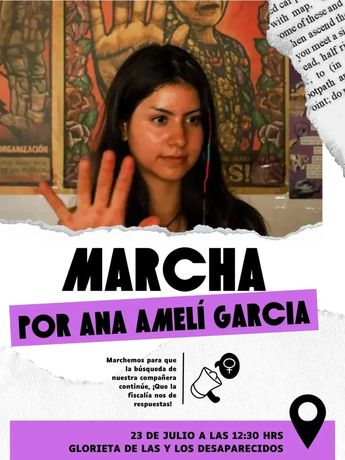 Convocan a marcha por Ana Amelí el 23 de julio | Especial