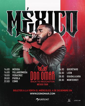Cartelera del concierto de Don Omar en 2024 / Especial