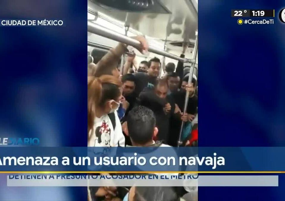 Acosador amenaza a usuario del metro de CdMx con navaja