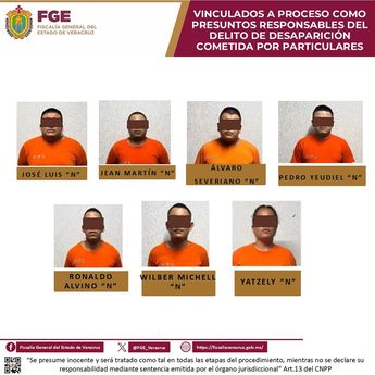 Los siete vinculados a proceso serían miembros del Grupo Sombra, una organización criminal activa en Veracruz / Cortesía FGE Veracruz