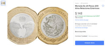 Mercado Libre: cuánto valen las monedas conmemorativas de 20 pesos | Especial