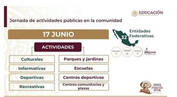 Lámina con información de actividades para el 17 de junio. | Cortesía