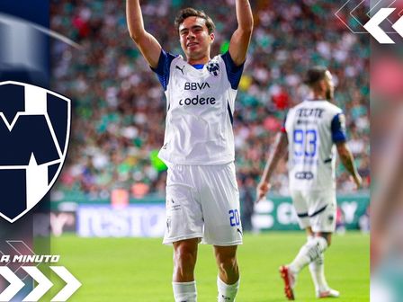 Iker Fimbres festejando su gol ante León en la jornada 17 / @Rayados