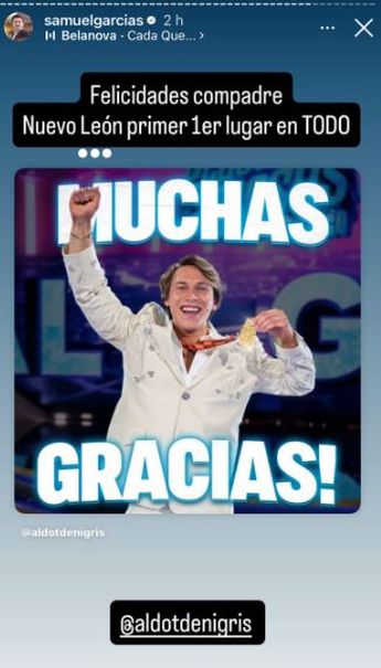 Samuel García publicó su felicitación a Aldo de Nigris en redes. | Especial
