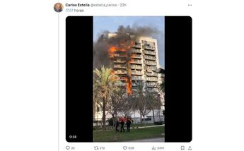 Incendio en edificio Valencia