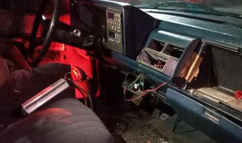 Camioneta con el estéreo removido. | Cortesía