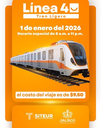 Horario de servicio de la Línea 4 del Tren Ligero. | Siteur