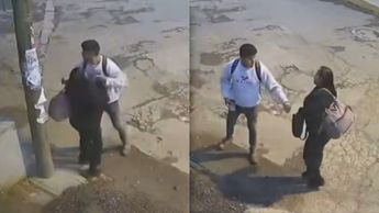 El hombre no tardó ni 10 segundos en atracar a la mujer, aprovechando que no había nadie más en la zona.