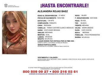 Ficha de búsqueda de Alejandra Rojas. | FJG Edomex