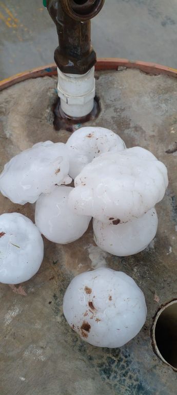 Bolas de hielo en Anáhuac, Nuevo León | Especial