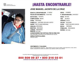 Ficha de búsqueda de José Manuel Jacinto de la Cruz. | FGJ Edomex