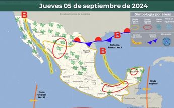 Clima México jueves 5 de septiembre