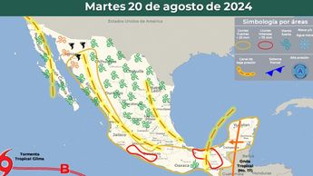Clima en México del martes 20 de agosto