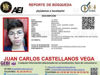 Fue visto por útima vez en en la colonia Acanto Residencial en Apodaca, Nuevo León. / Especial