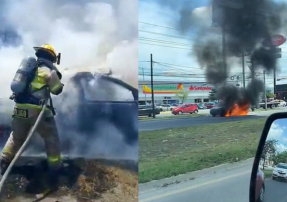 Se incendia camioneta por aparente falla eléctrica en Apodaca | Especial