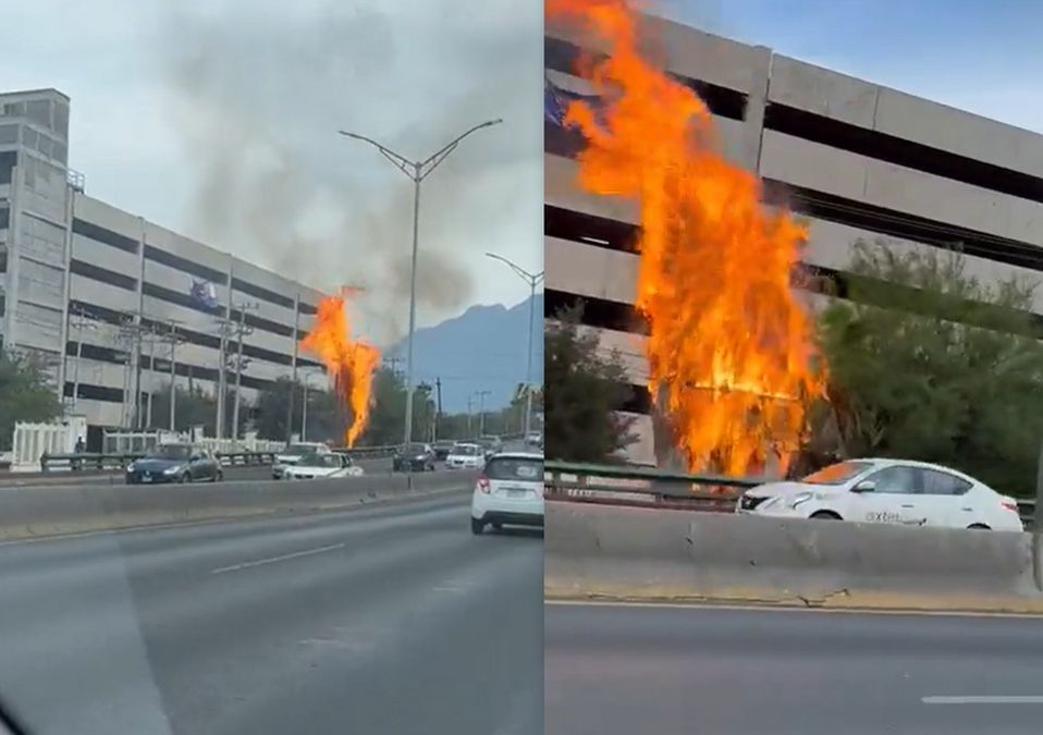 Poste quemado en Gonzalitos