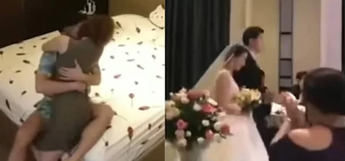 Imágenes del engaño de la novia / Clarín