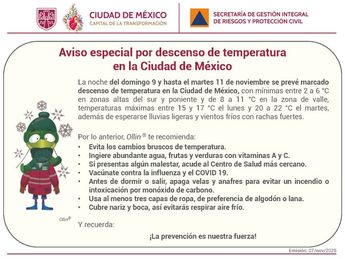 Las bajas temperaturas afectarán principalmente al sur y poniente de CdMx | Cuartoscuro