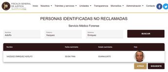 Portal de la Fiscalía General de Justicia de Sonora.
