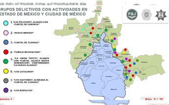 Mapa de cárteles en Edomex y CdMx / FGJ.