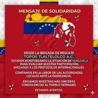 Comunicado de Topos México ante sismo en Venezuela.| Topos México