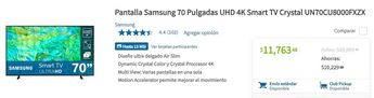 Sam’s Club remata pantalla Samsung de 70 pulgadas.