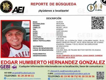 Reporte de búsqueda de Edgar Humberto. | Cortesía