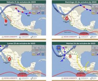 Frente frío lunes 23 octubre