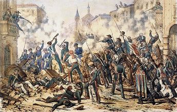 Ilustración de la Batalla de Monterrey durante la Intervención estadounidense en México. | Cortesía