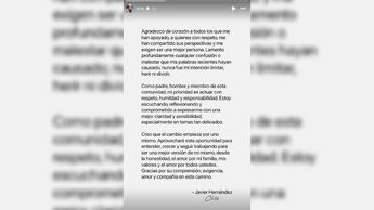 Chicharito compartió un mensaje de disculpa en sus historias de Instagram / Captura