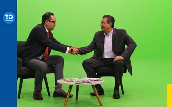 Sergio Salomón Céspedes Peregrina en entrevista en el estudio de Telediario Puebla con Alberto Rueda / Melanie Torres