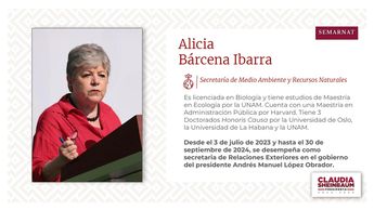 Alicia Bárcena, secretaria de Medio Ambiente y Recursos Naturales